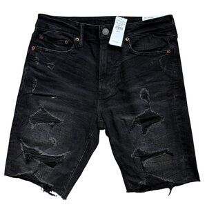 American Eagle Shorts Mens Size 30 Next Level Flex Black Distressed Denim Short